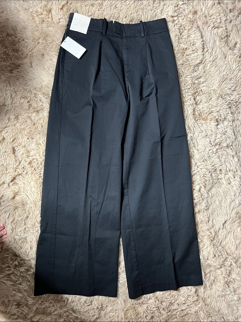 a new day women’s Black Pleated Wide-Leg Dress Pants